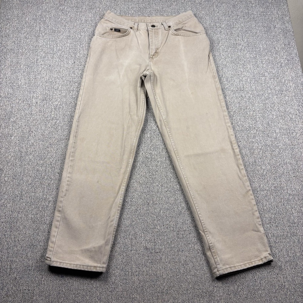 Lee Jeans Mens Tan Denim Straight Leg Workwear Pants 5 Pocket Cotton Casual